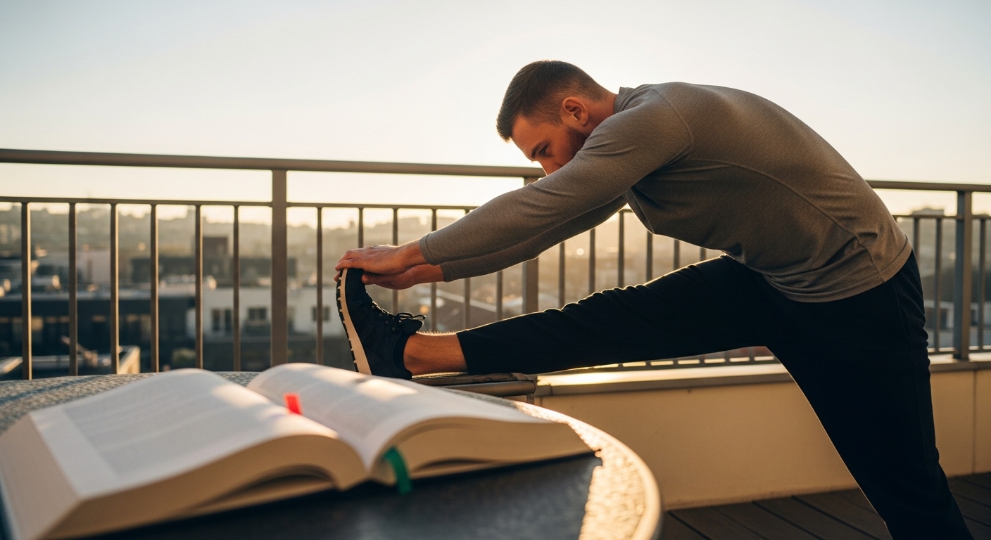 hombre haciendo estiramiento