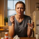 mujer tomando un antiacido