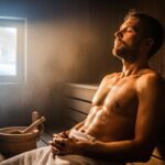 hombre en un sauna