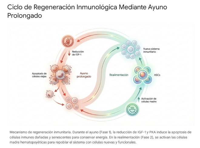 ciclo de regeneración inmunológica mediante ayuno prolongado