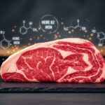 ribeye steak on a dark slate stone