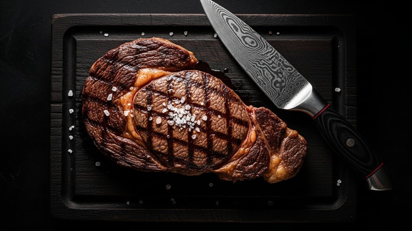 Ribeye en tabla de madera