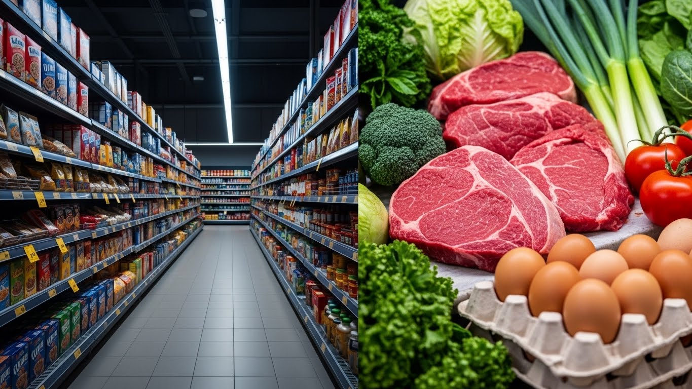 comida real vs supermerado