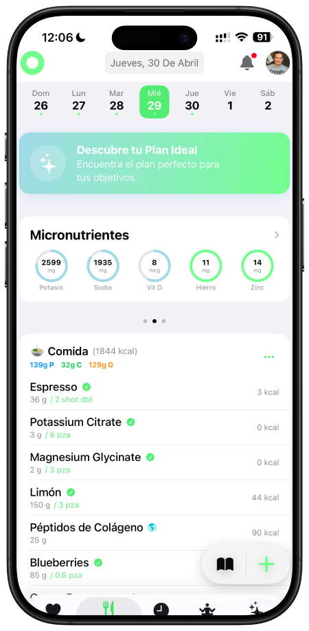 Log de nutrición Caloritrack