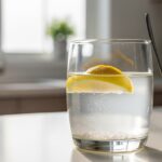 vaso de agua con sal