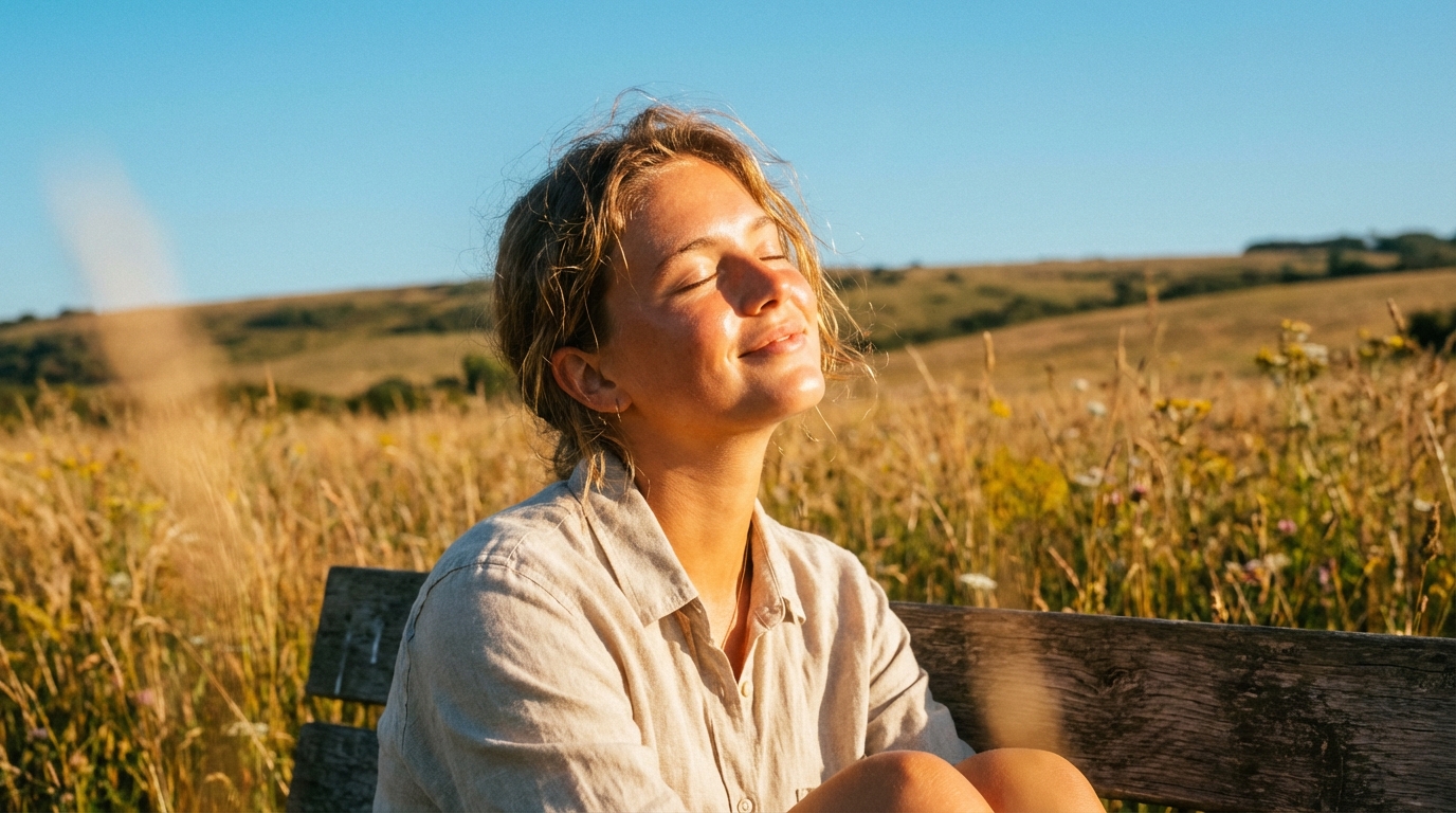 mujer tomando el sol